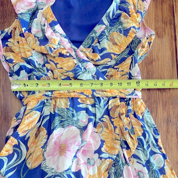Anthropologie Cecilia Pettersson Wrap Mini Dress size small floral tropical - Picture 9 of 13
